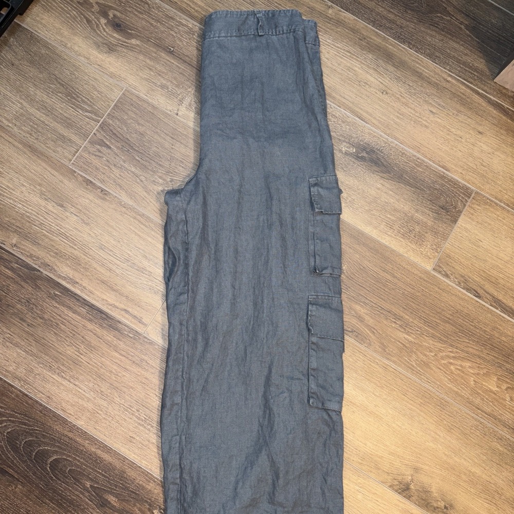 Reformation Cargo Pants Womens 12 Ethan 100% Linen Wide Leg Baggy Capsule